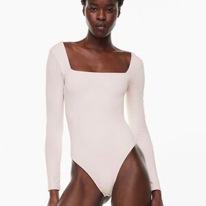 Aritzia Squareneck bodysuit in white sand. Brand new!